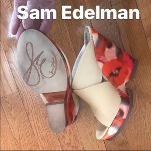 Sam Edelman Beige Floral Wedge